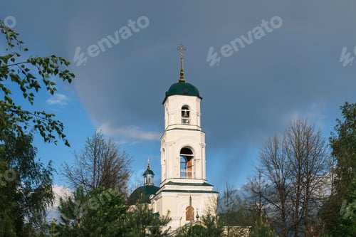 Preview: Vyatskiye Polyany, Russia, May 2022: View of St. Nicholas Cathedral. Religion concept.