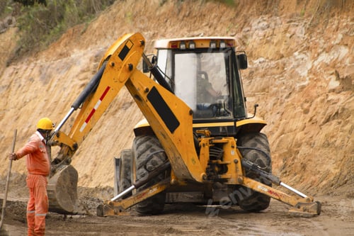Preview: Industrial excavator working outdoors
