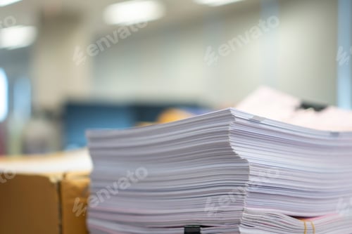 Preview: Stack of paper, Document, many jobs waiting to be done on the table, busy concept