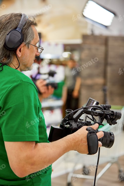 Preview: Behind the scenes of video production or video shooting. The concept of production of video content