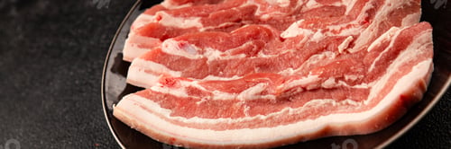Preview: Bacon slice lard with meat slices pieces pork tenderloin portion size natural tasty food