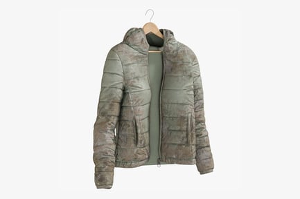 Preview: Womens Hooded Down Jacket - Distressed and Worn