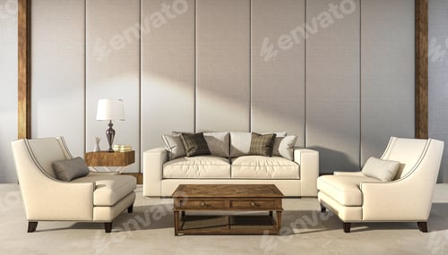 Preview: 3d rendering classic comfortable armchair living room