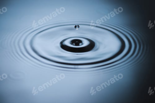 Preview: Water droplet splash on surface and leaving ripples