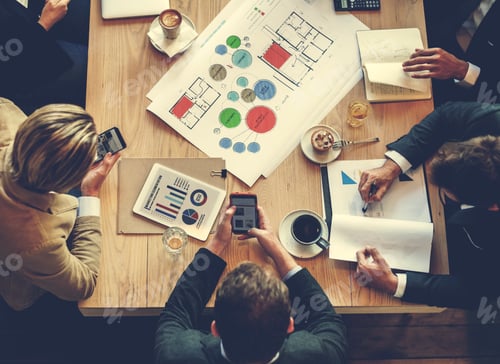 Preview: People Meeting Brainstorming Blueprint Design Concept