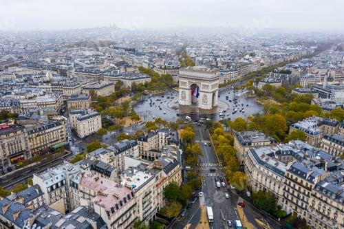 Preview: Aerial view of Arc de Triomphe, Paris