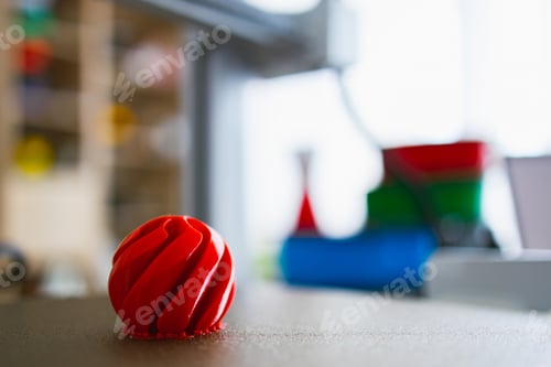 Preview: Red 3D Printed Sphere