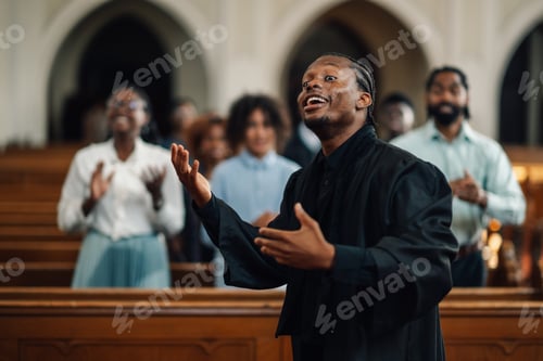 Preview: Preacher giving sermon to congregation in church