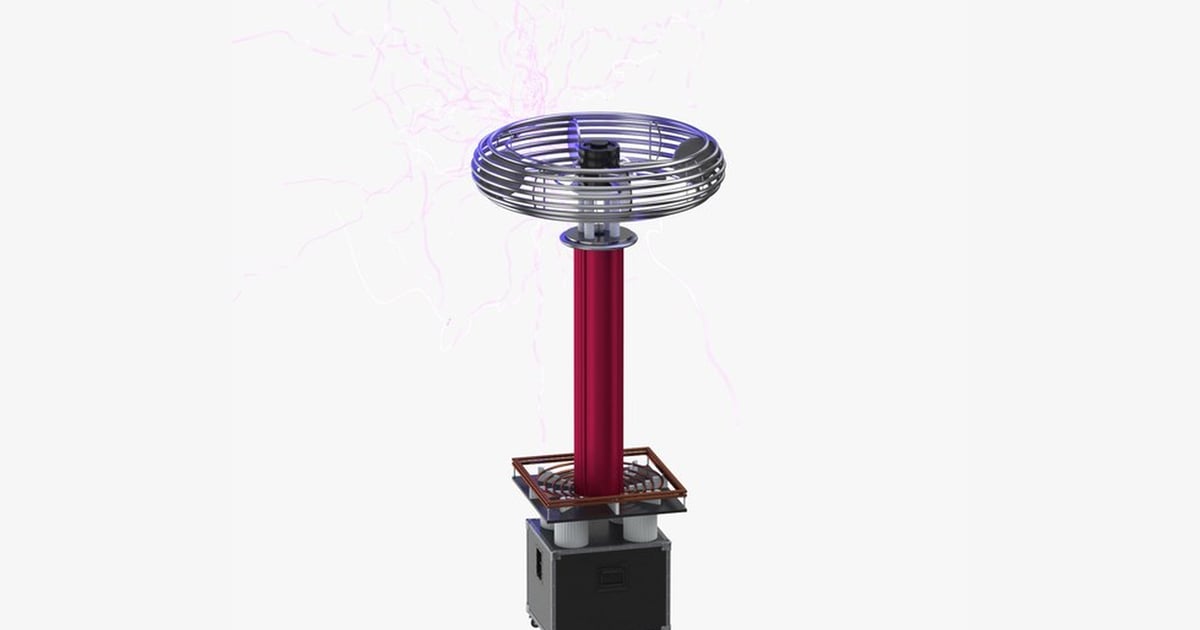 Illuminated Tesla Coil Generator 3D, Incl. electric & equipment - Envato