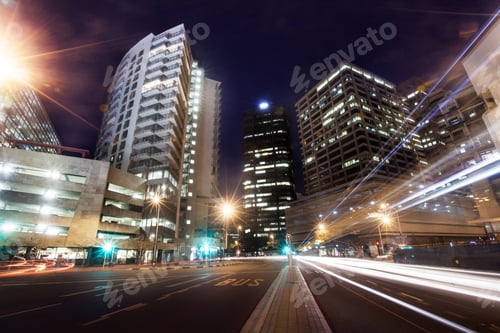 Preview: The hustle and bustle of a busy street. A city scene at night.