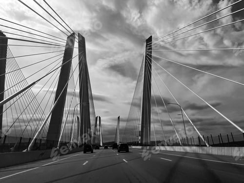 Preview: Grayscale of the Tappan Zee Bridge in South Nyack, New York