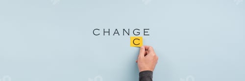 Preview: Male hand changing the word Change into Chance