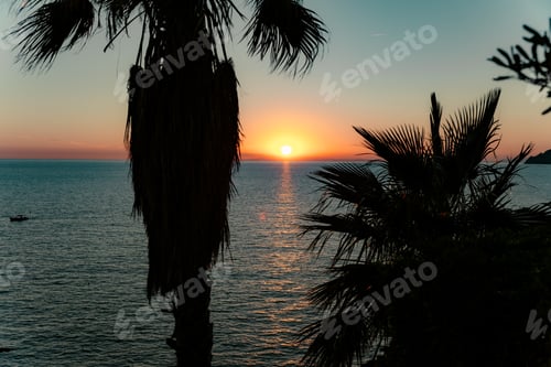 Preview: tunning sunset over the sea, along the coast