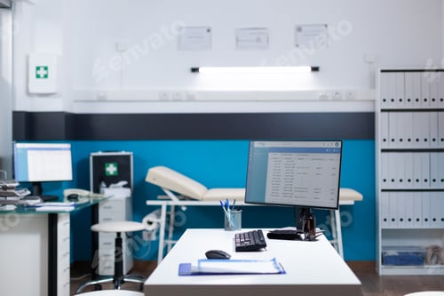 Preview: Empty medical office with computer