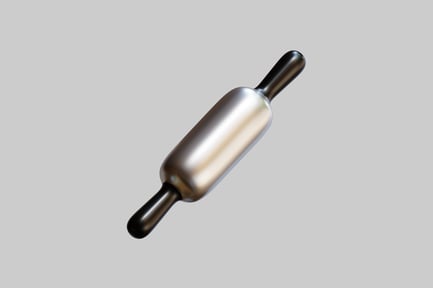 Preview: Metal rolling pin with black handles