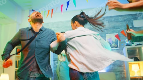 Preview: Low angle of group of young people full of excitement