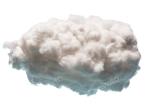 Preview: Stormy rainy cotton wool cloud isolated on white background