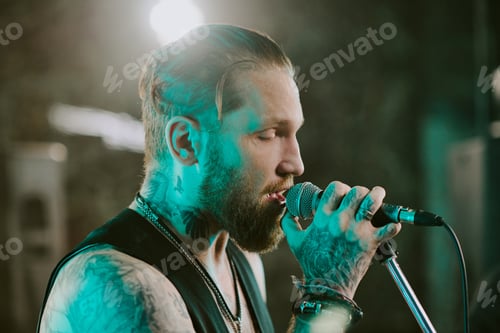 Preview: Caucasian Man Singing On Stage