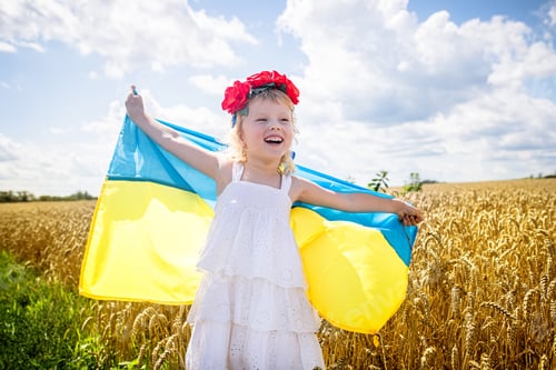 Preview: Young Girl Celebrating Ukraine's Independence Day With Joyful Spirit in a Wheat Field