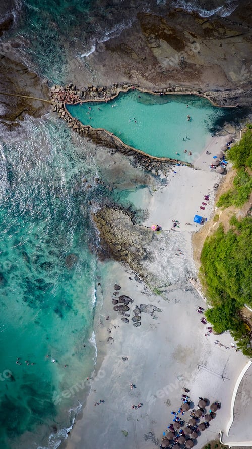 Preview: Aerial view of the Pacific coast of Riviera Nayarit in Mexico