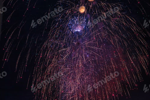 Preview: Holiday fireworks backgrounds with sparks, colored stars and bright