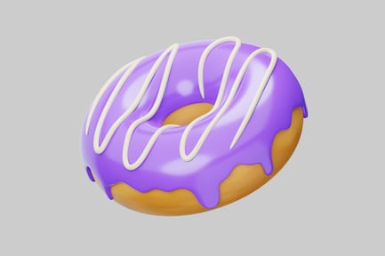 Preview: Glazed doughnut with white drizzle