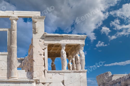 Preview: Ancient Erechtheion or Erechtheum temple with Caryatid Porch on the Acropolis, Athens, Greece