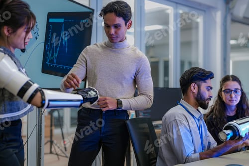 Preview: A robotics team develops a new bionic limb, inspecting the prototype