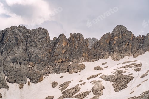 Preview: Beautiful landscape with snow on rocky mountain