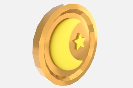Preview: Coin with Crescent 3D Illustration