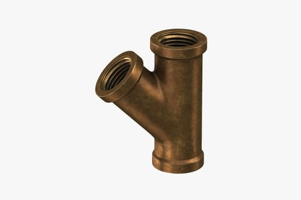 Preview: Antique Brass Pipe Y-Fitting Connector