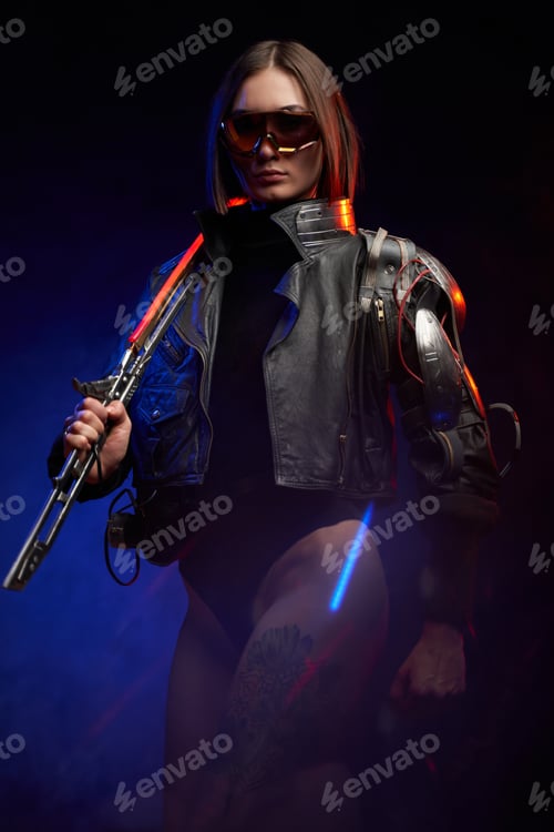 Preview: Urban fantasy mercenary from the future with sword and sunglasses