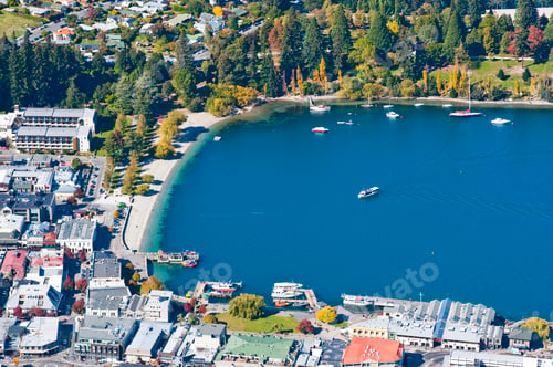 Preview: An Aerial View of Queenstown and Lake Wakatipu, South Island, New Zealand
