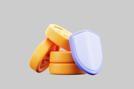 Preview: Coin stack with security shield