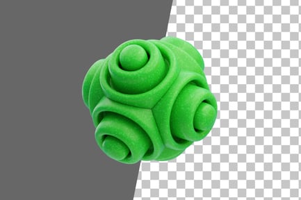 Preview: Plastic Resin Abstract Green Fragmented Cube 3D Icon