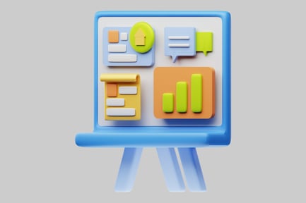 Preview: Whiteboard with icons and graphics