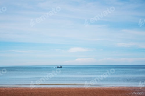 Preview: boat on the blue sea