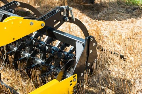Preview: cultivator at work, close up of a disc harrow