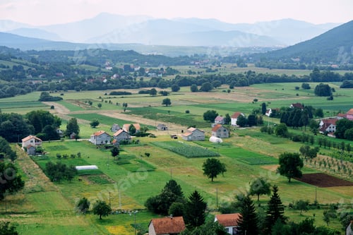 Preview: Rectangles of fields in a village in the vicinity of Niksic. Montenegro