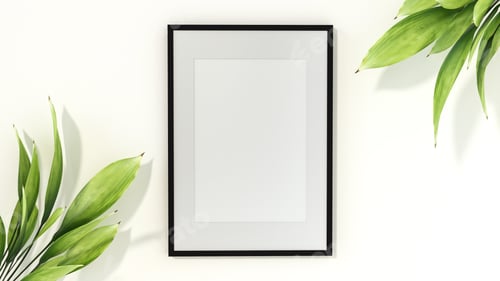 Preview: Picture frame mounted on the wall with flower vase