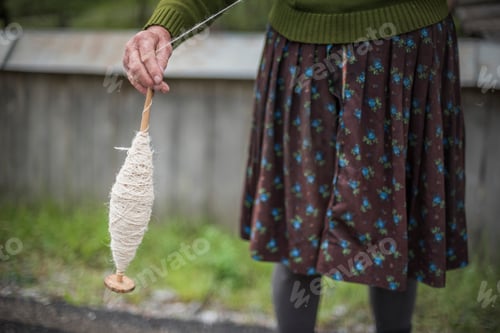 Preview: Portrait of a lady spinning wool, Maramures, Romania