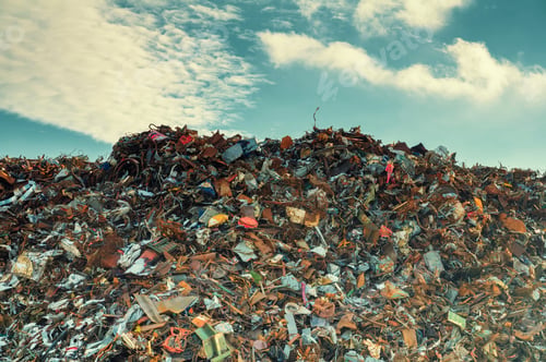 Preview: Heap of scrap metal stored for recycling