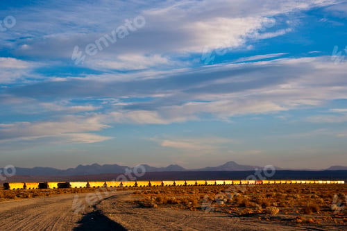 Preview: Train Moving Through Desert