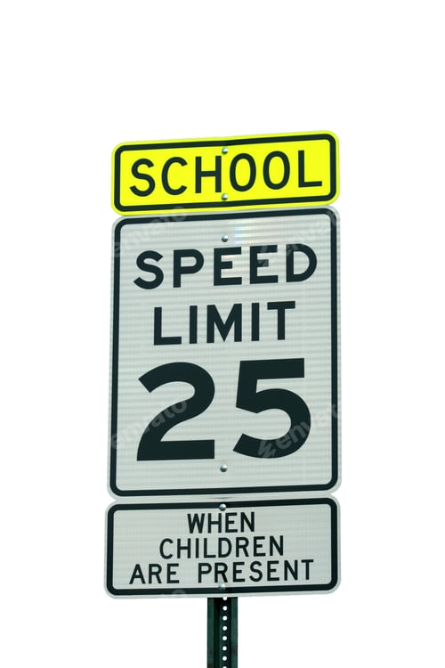 Preview: School and 25 mph sign