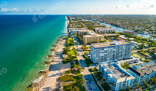 Preview: Aerial photo Deerfield Beach Florida coastline