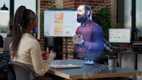 Preview: Worker watching AR training video