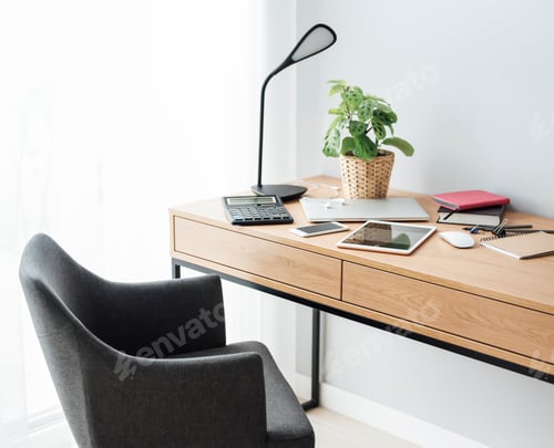Preview: Office workplace with laptop