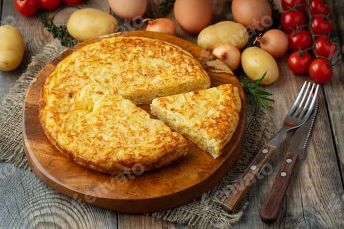 Preview: Spanish tortilla with potatoes and onion.