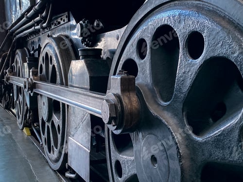 Preview: Drive wheels on a steam locomotive