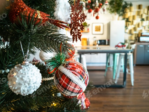 Preview: Home interior decorated for Christmas . Preparation for new year celebration